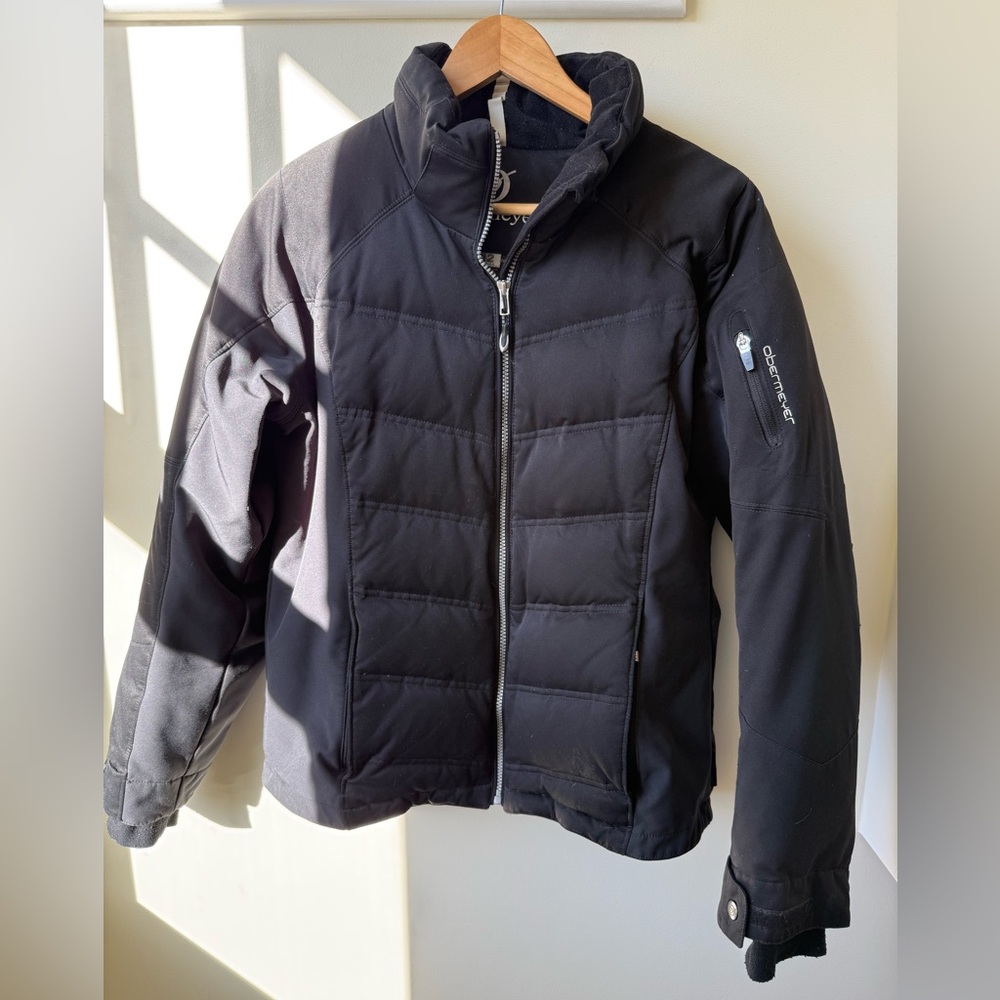 OBERMEYER Down Puffer Ski Jacket Black Performance Cozy Winter Gorpcore 12